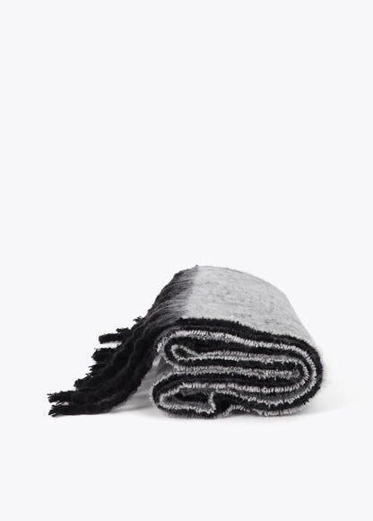 Bufanda reversible con logotipo negro-gris - Lola Casademunt