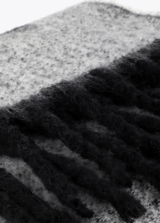 Bufanda reversible con logotipo negro-gris - Lola Casademunt