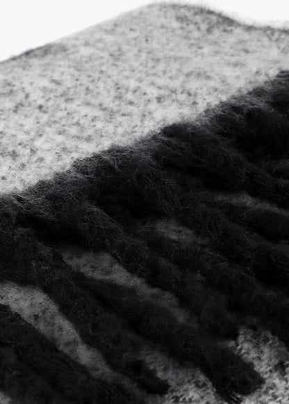 Bufanda reversible con logotipo negro-gris - Lola Casademunt