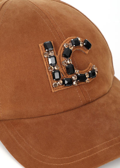 Gorra Lola Casademunt en tejido con LC cristales MARRON