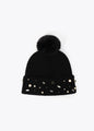 Gorro de punteo con perlas y cristales negros - Lola Casademunt