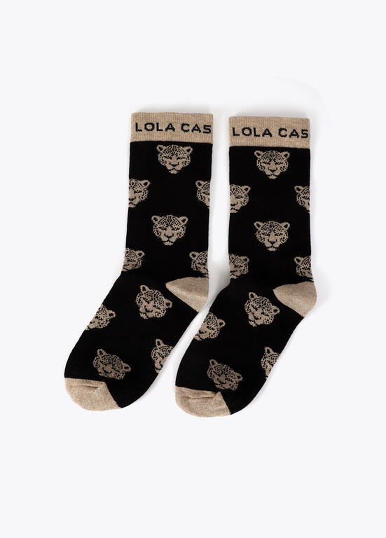 PACK REGALO CALCETINES ESTAMPADOS LÚREX NEGRO-MARRÓN
