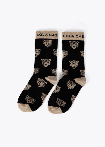 PACK REGALO CALCETINES ESTAMPADOS LÚREX NEGRO-MARRÓN