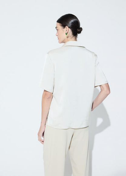 Top Lola Casademunt manga corta tachas delantero OFF WHITE