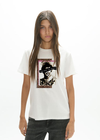 Camiseta Lola Casademunt Sra Lola manga corta estampado  BLANCO
