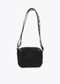 Bandolera Lola Casademunt negro efecto piel y con asas logotipadas