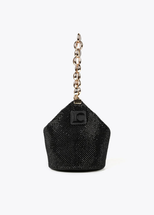 Bolsito Lola Casademunt rejilla cristales negro