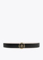 Cinturon Lola Casademunt reversible trebol corazones infinitos negro-crudo 90 cm