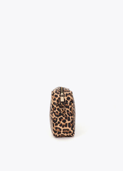 Bolso Lola Casademunt Bandolera básica leopardo Marrón-negro