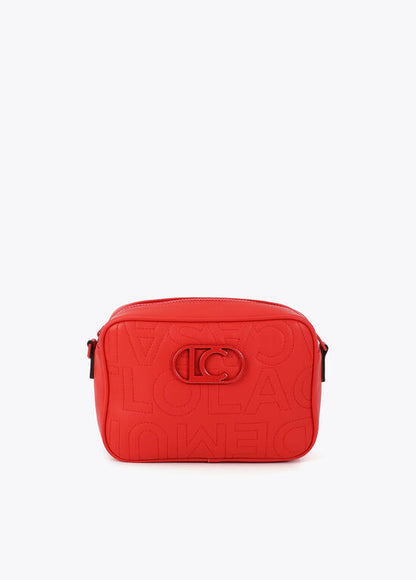 Bolso Lola Casademunt Bandolera pespuntes monograma Coral