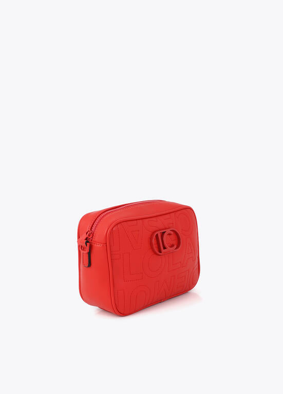 Bolso Lola Casademunt Bandolera pespuntes monograma Coral