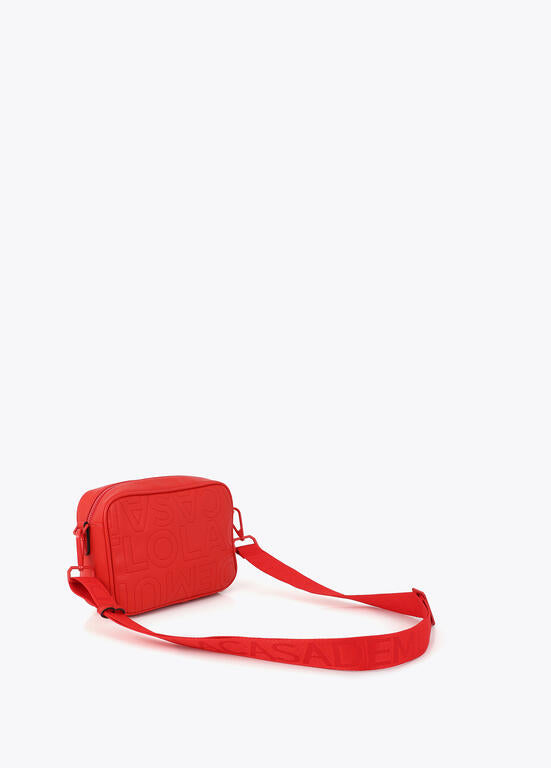Bolso Lola Casademunt Bandolera pespuntes monograma Coral