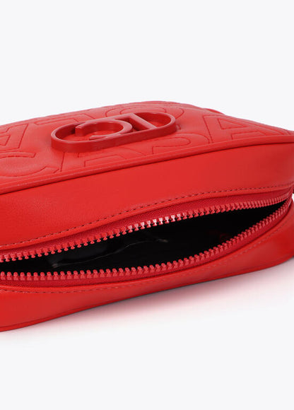 Bolso Lola Casademunt Bandolera pespuntes monograma Coral