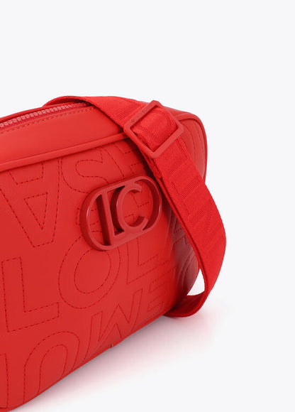 Bolso Lola Casademunt Bandolera pespuntes monograma Coral