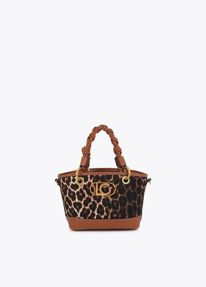 Bolso Lola Casademunt Mini capazo leopardo y efecto piel
