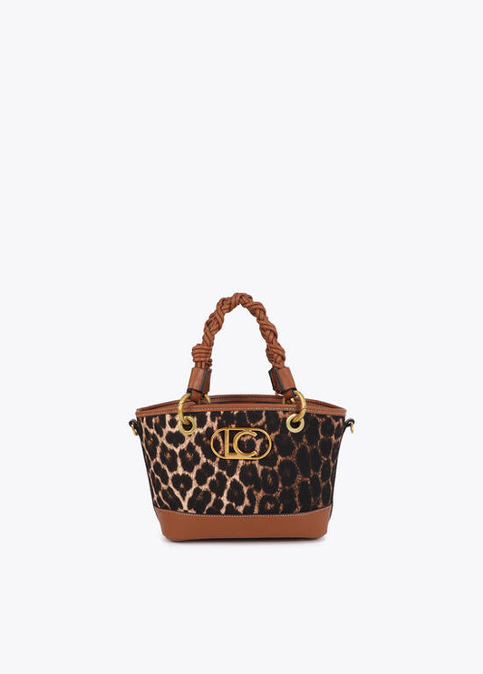 Bolso Lola Casademunt Mini capazo leopardo y efecto piel