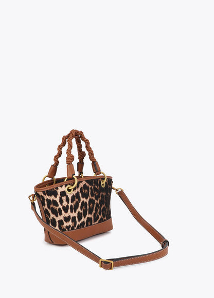 Bolso Lola Casademunt Mini capazo leopardo y efecto piel