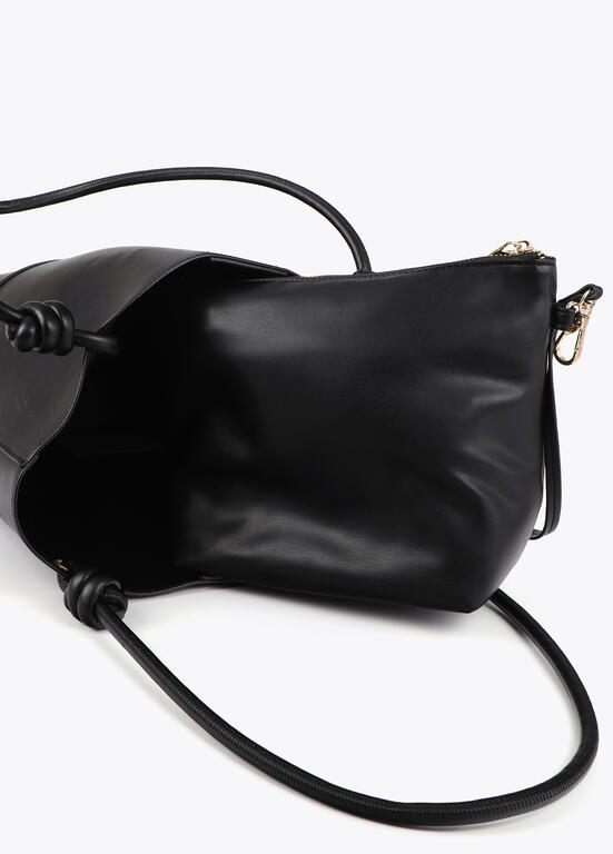 Bolso Lola Casademunt Shopper asa nudos pieza inferior NEGRO