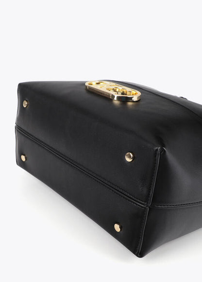 Bolso Lola Casademunt Shopper asa nudos pieza inferior NEGRO
