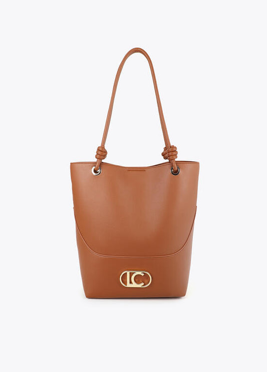 Bolso Lola Casademunt Shopper asa nudos pieza inferior Marrón