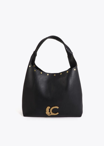 Bolso Lola Casademunt Shopper LC animal tachas NEGRO