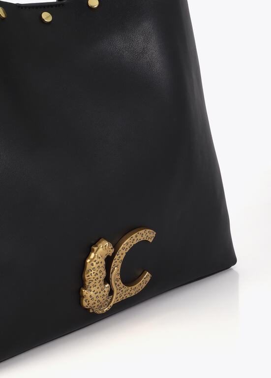 Bolso Lola Casademunt Shopper LC animal tachas NEGRO