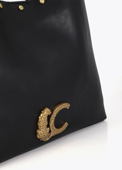 Bolso Lola Casademunt Shopper LC animal tachas NEGRO