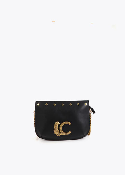 Bolso Lola Casademunt Bandolera LC animal tachas NEGRO
