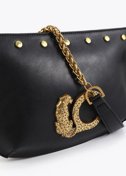 Bolso Lola Casademunt Bandolera LC animal tachas NEGRO
