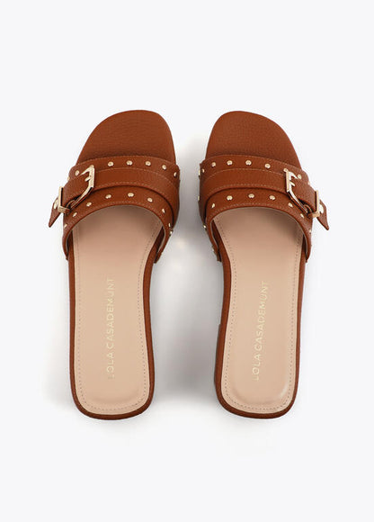 Zueco Lola Casademunt con detalles metálicos Marrón