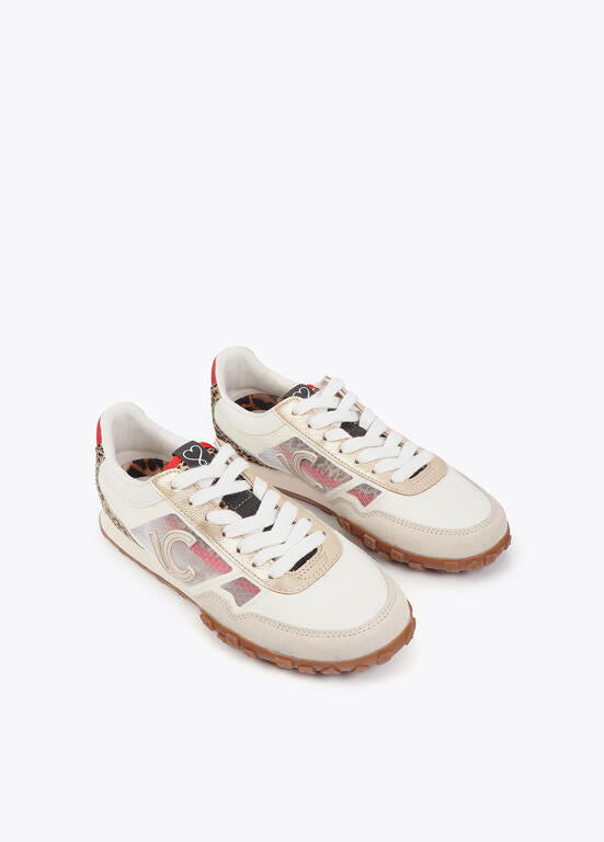 Deportivas Lola Casademunt en rejillas y diferentes tejidos CRUDO-MULTICOLOR