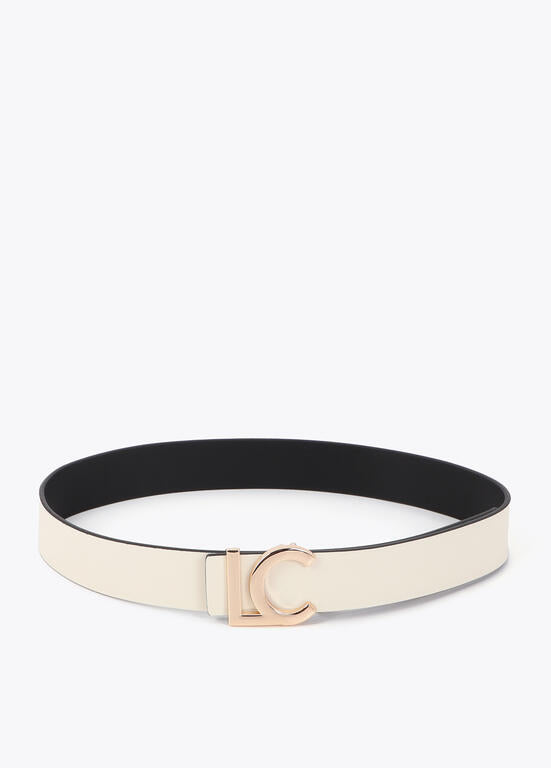 Cinturón Lola Casademunt reversible hebilla LC bicolor Crudo-Negro