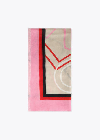 Fular Lola Casademunt estampado con letras logo CRUDO-MULTICOLOR