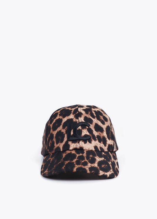 Gorra Lola Casademunt en leopardo con detalle lentejuelas