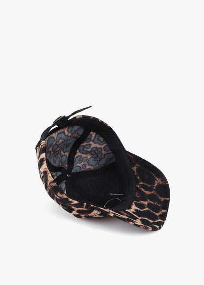 Gorra Lola Casademunt en leopardo con detalle lentejuelas