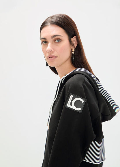 Sudadera Lola Casademunt scuba con capucha NEGRO