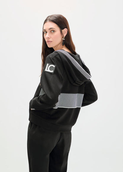 Sudadera Lola Casademunt scuba con capucha NEGRO