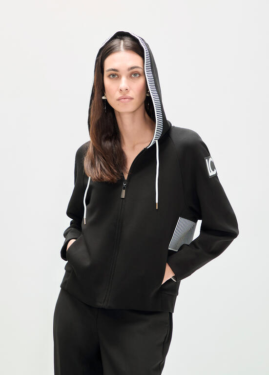 Sudadera Lola Casademunt scuba con capucha NEGRO