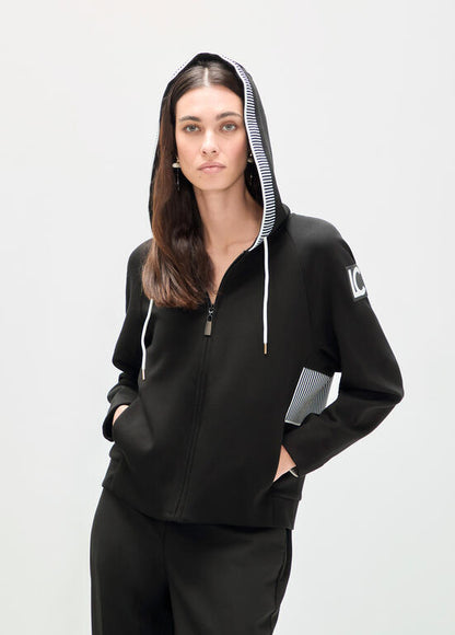 Sudadera Lola Casademunt scuba con capucha NEGRO