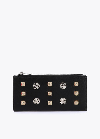 Cartera Lola Casademunt con tachas oro y plata Negro