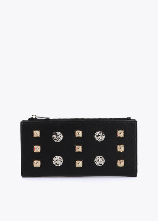 Cartera Lola Casademunt con tachas oro y plata Negro