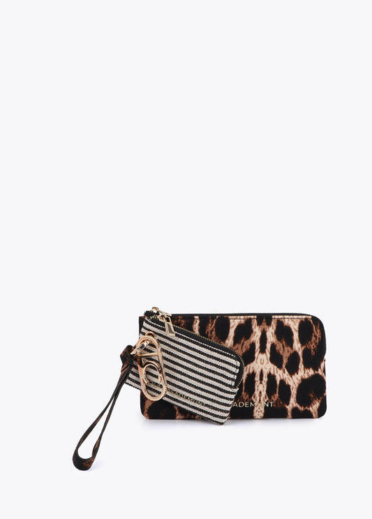 Monedero Lola Casademunt doble con colgante LC Tejido CRUDO-MARRON