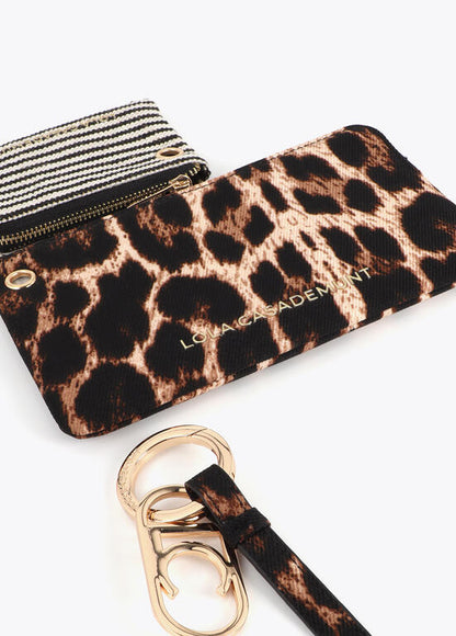 Monedero Lola Casademunt doble con colgante LC Tejido CRUDO-MARRON