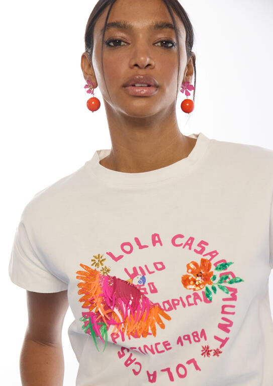 Camiseta Lola Casademunt loro con plumas