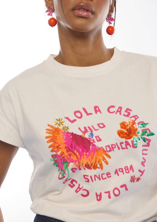 Camiseta Lola Casademunt loro con plumas