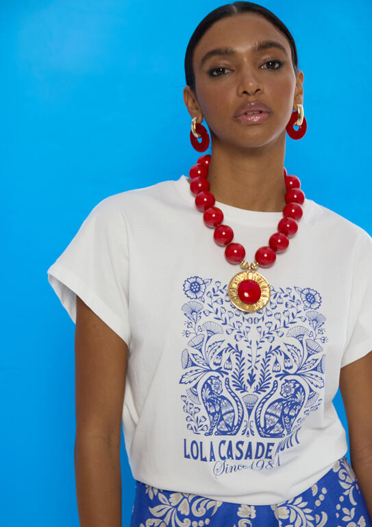 Camiseta Lola Casademunt boho BLANCO