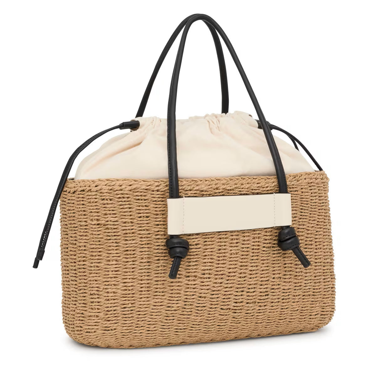 Bolso Tous capazo scoubidou XL natural negro