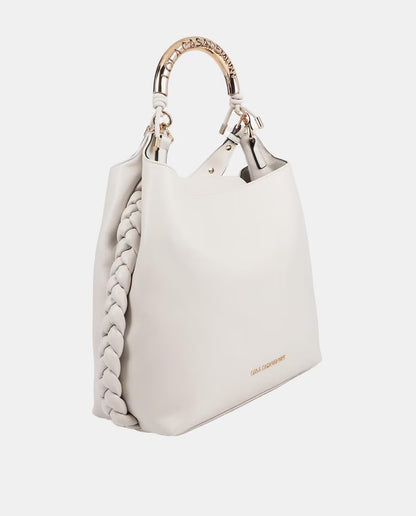 Bolso Lola Casademunt Shopper asa metalizada personalizada crudo