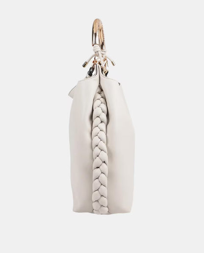 Bolso Lola Casademunt Shopper asa metalizada personalizada crudo